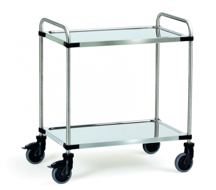 TOP-Internet-Angebot: F5001 Fetra Edelstahl Servierwagen mit 2 Böden Tragkraft 120 kg Ladefläche: 80 x 50cm