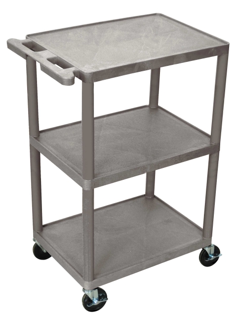 HELK42-Rollwagen mit 3 flachen Böden - grau