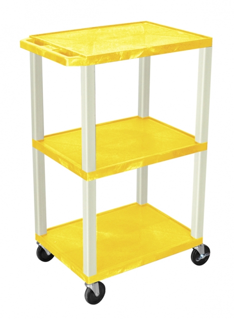 Color-Rollwagen WTLK42 Durabil 3000 mit 3 flachen Böden - Gelb/beige