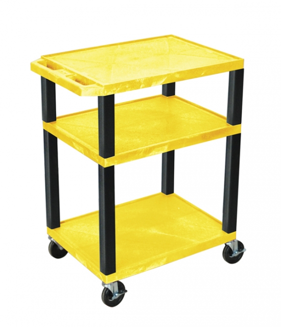 Color-Rollwagen WTLK34 Durabil 3000 mit 3 flachen Böden - gelb/schwarze Beine