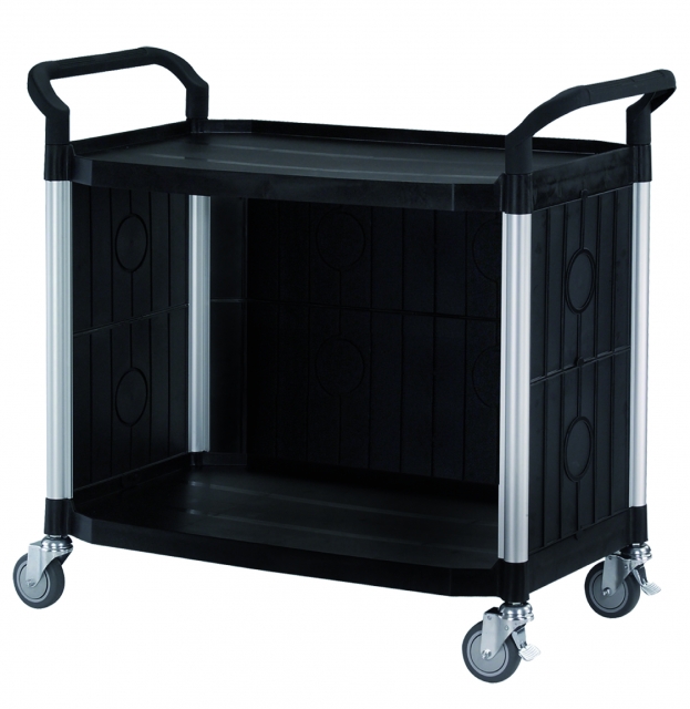 MASTER CART Rollwagen mit Seitenteilen + Rückwand | schwarz | LK8LEA