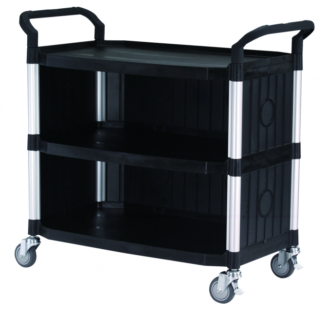 MASTER CART Rollwagen mit Seitenteilen + Rückenwand | schwarz | LK8LC