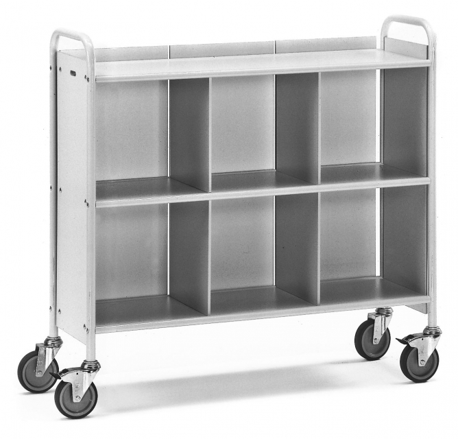 B?rowagen fetra 4878 mit 2 Trennwänden und Rückwand, Tragkraft 150 kg