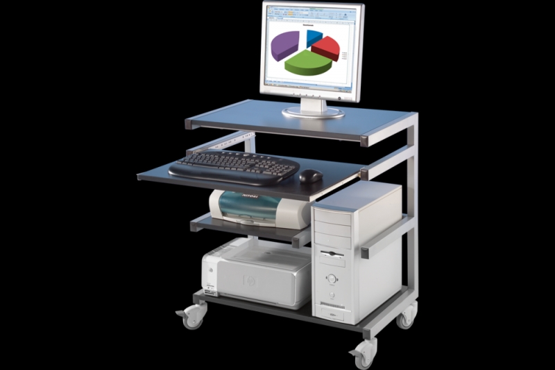 Mobiler PC-Arbeitsplatz LKEDV 1 mit Tastaturauszug