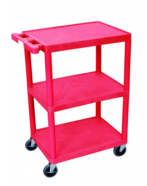 STCLK222 - Etagenwagen mit 3 flachen Böden rot
