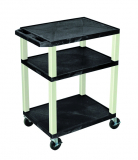 Color-Rollwagen WTLK34 Durabil 3000 mit 3 flachen Böden - Schwarz/beige Beine