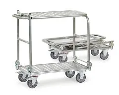 Klappwagen KW15-1181, Alurohrwagen mit Aluplattform, 2 Etagen, Tragkraft 150 kg