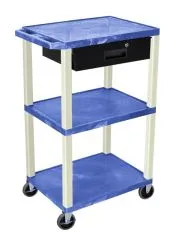 Color-Rollwagen WTLK42 Durabil 3000 mit 3 flachen Böden und Schublade - Blau/Beige